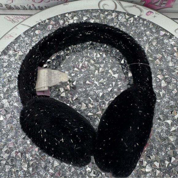 Bratz earmuffs winter warm ear cover hat headband sparkly glitter black silver main image 5
